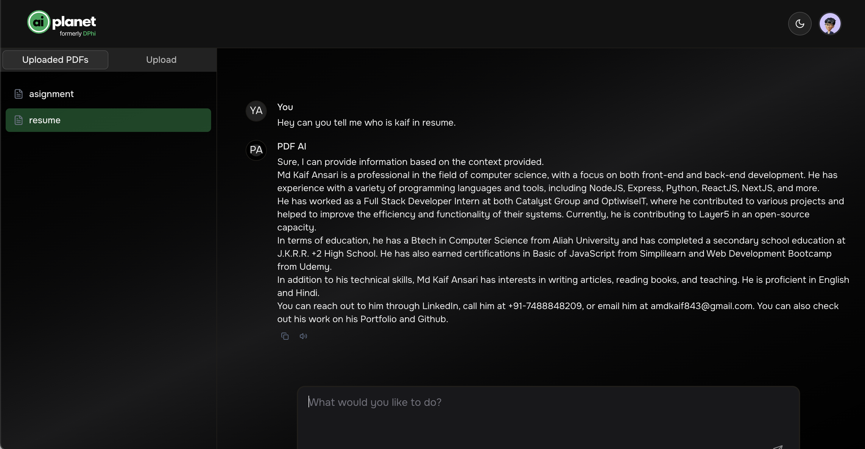 Chat Interface