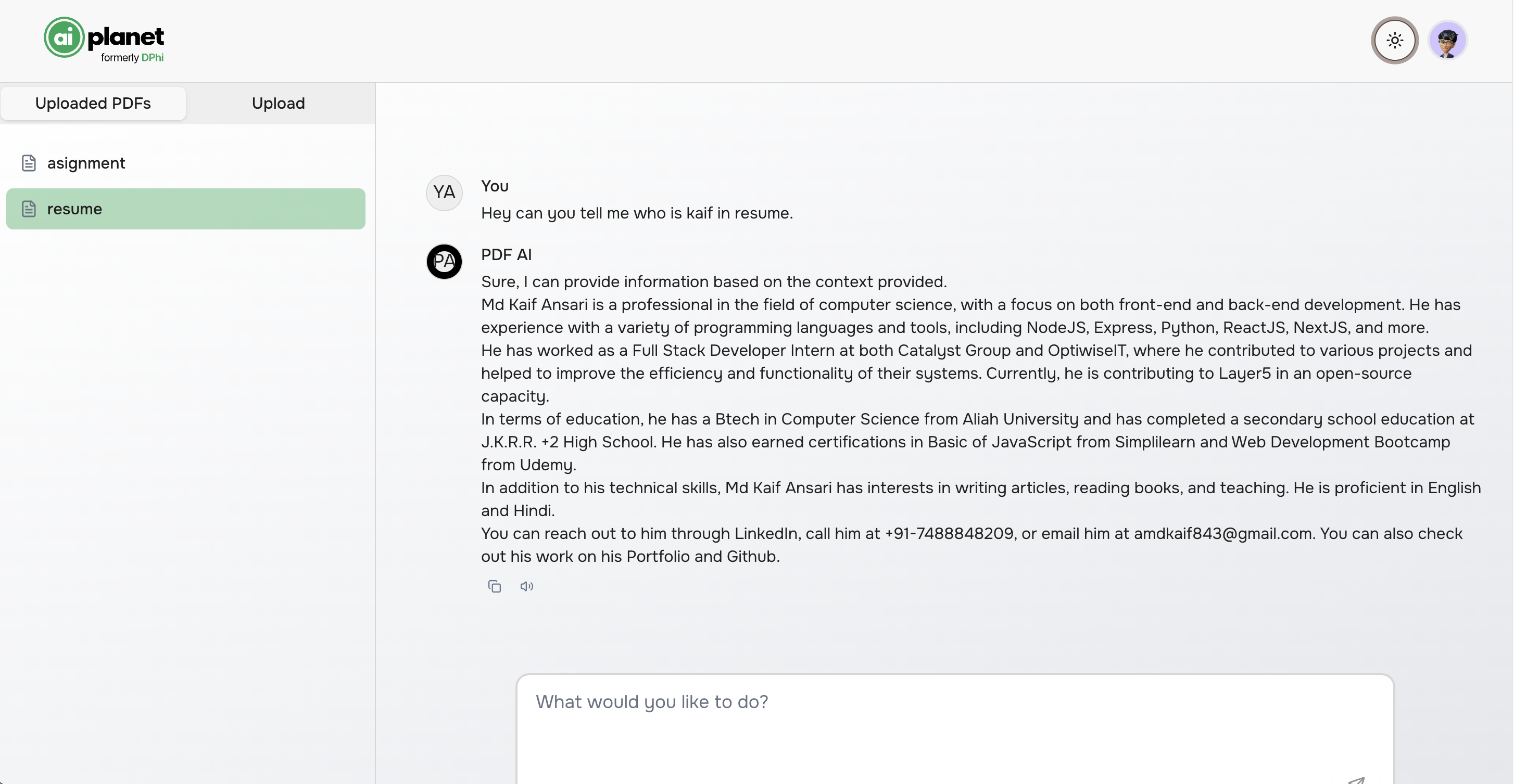 Chat Interface